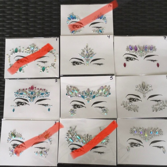 (E) Adhesive Facial Jewels - Picture 3 of 8